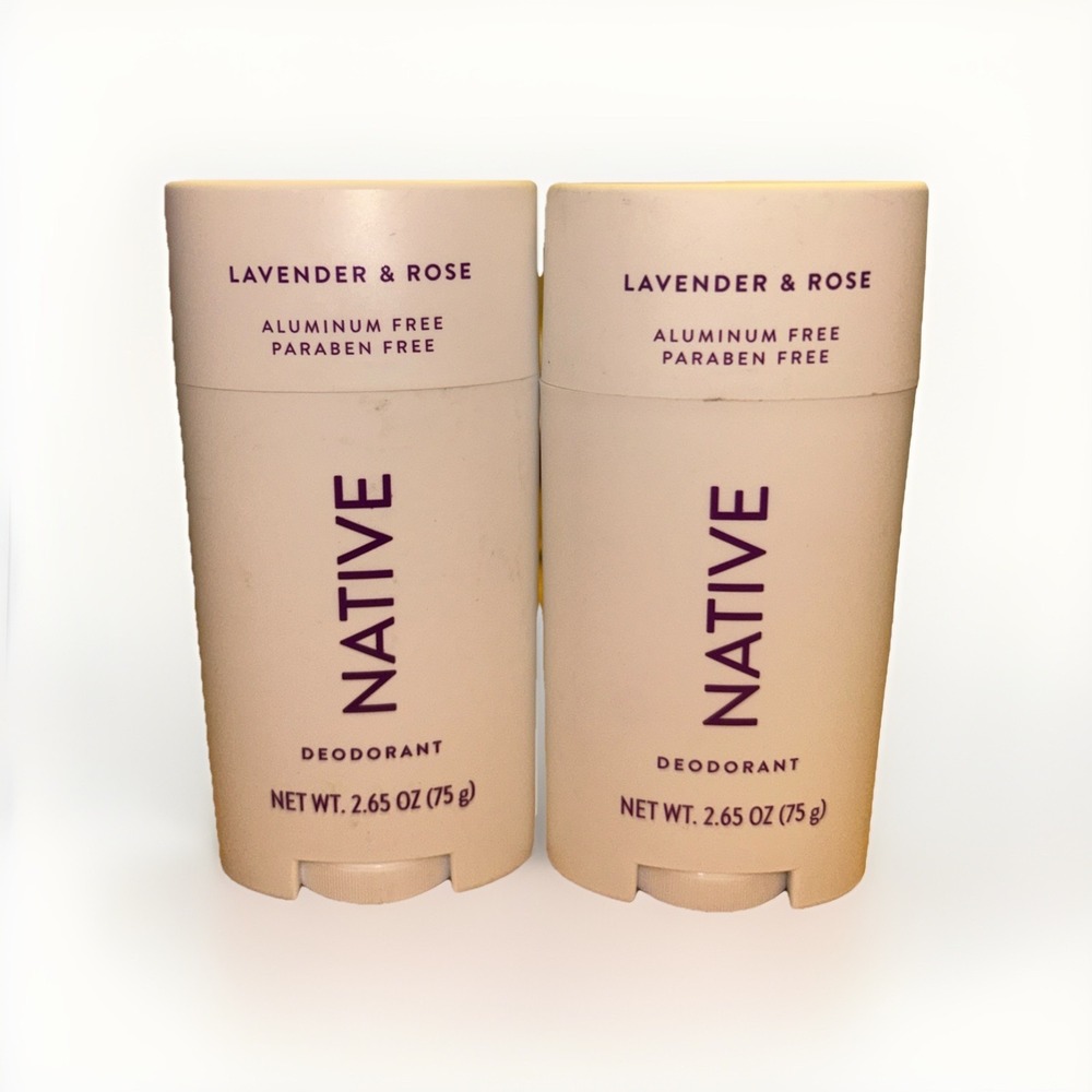 Native‎ Deodorant Lavender & Rose Paraben and Aluminum Free 2.65 oz x2